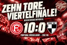 ZEHN TORE AM FLINGER BROICH: FORTUNA MACHT DAS VIERTELFINALE KLAR